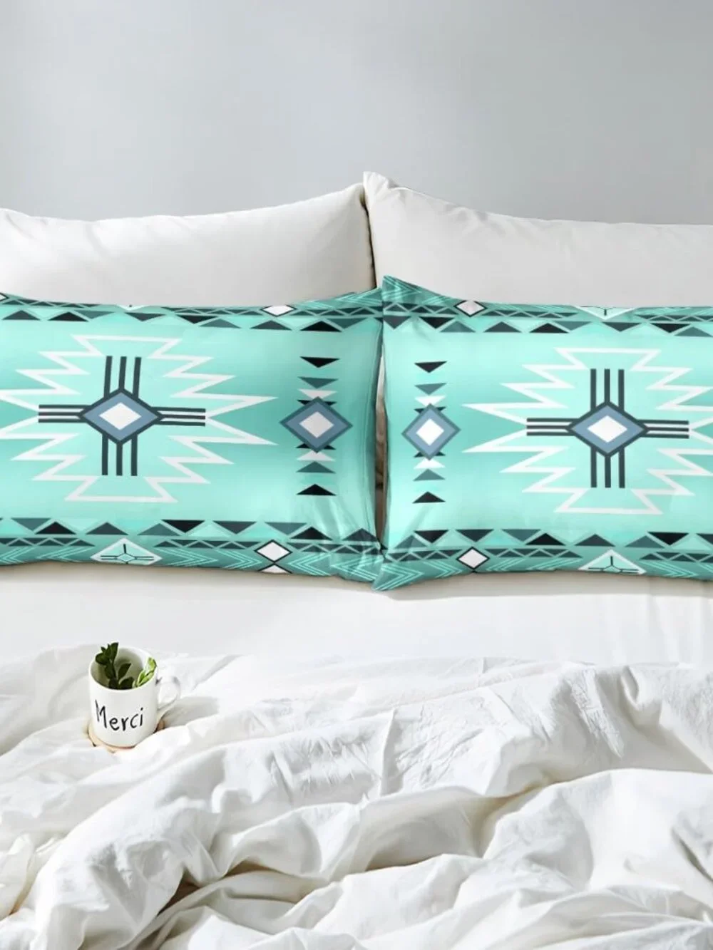Bright Green Aztec Tribal Arrow Bed Sheet Twin Size,Southwest Fitted Sheet Rusti